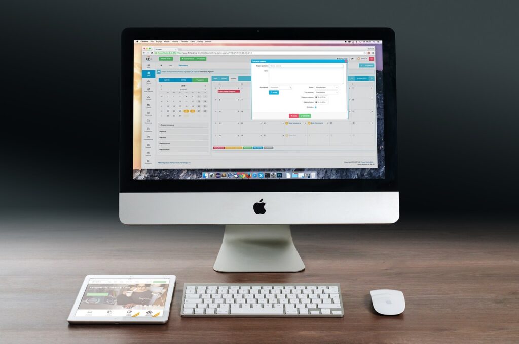 mac computer with graphs 