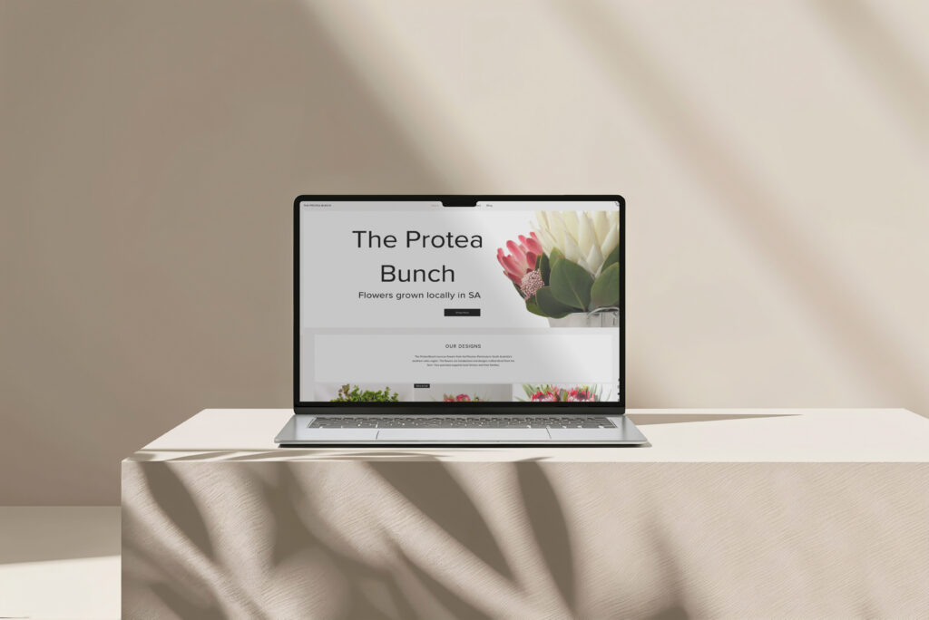laptop with website displayed