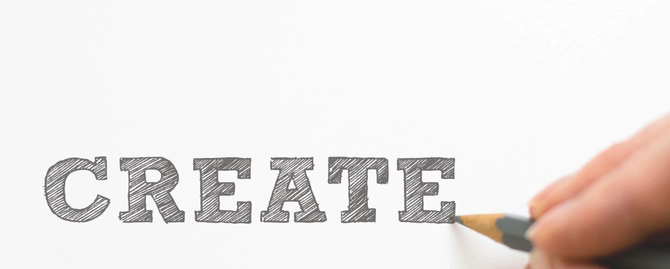 drawing the word create in block letters