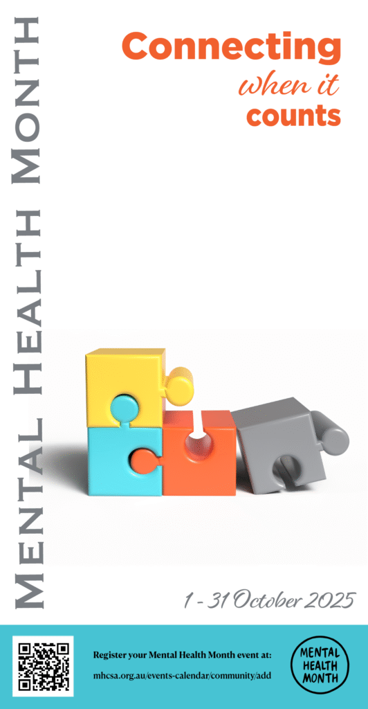 connecting when it counts mental health month digital poster